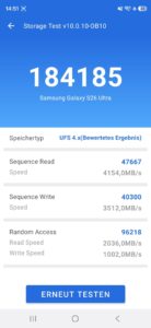 Samsung S26 Ultra Test Speicher Benchmark Samsung S26 Ultra Test Speicher Benchmark
