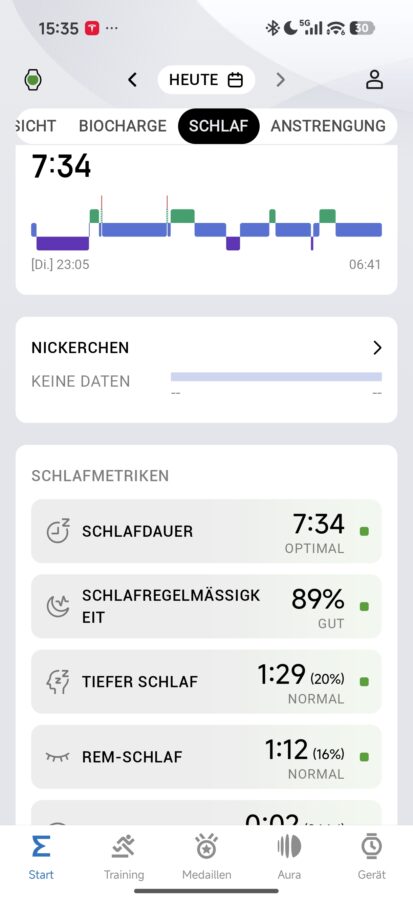 Schlaf Training Strecke und Daten 3 Schlaf Training Strecke und Daten 3