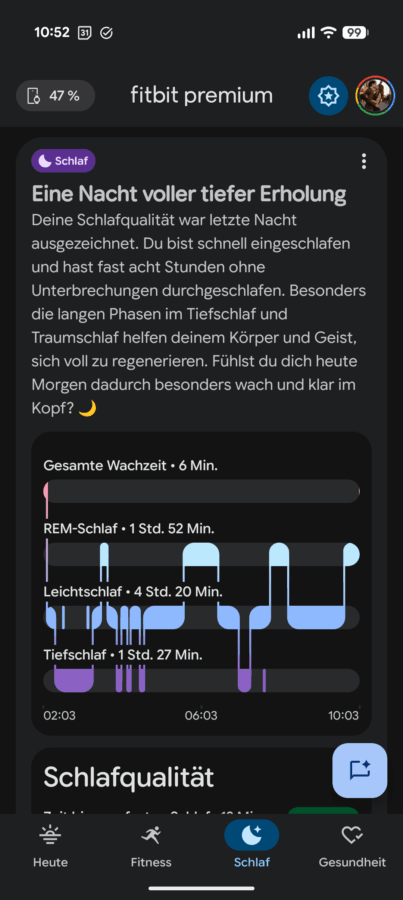 Fitbit Neuer Schlaf Score Screenshot VII Fitbit Neuer Schlaf Score Screenshot VII