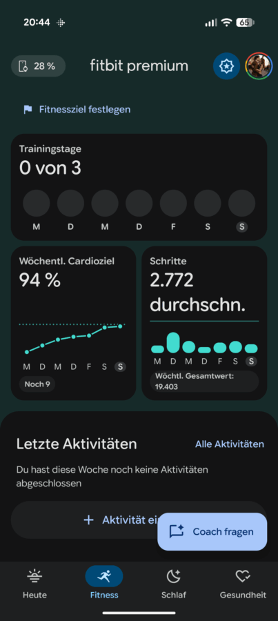 Fitbit Personal Health Coach Screenshot II Fitbit Personal Health Coach Screenshot II