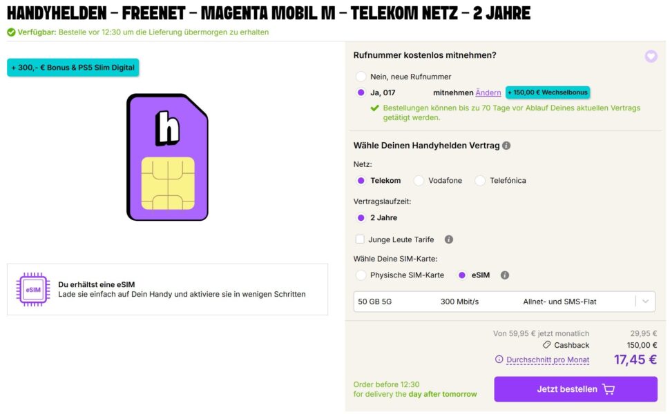 Handyhelden PS5 Digital Edition Telekom 50GB April 26 Tarif Handyhelden PS5 Digital Edition Telekom 50GB April 26 Tarif