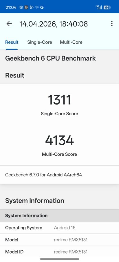 Test Realme 16Pro Benchmark 2 Test Realme 16Pro Benchmark 2