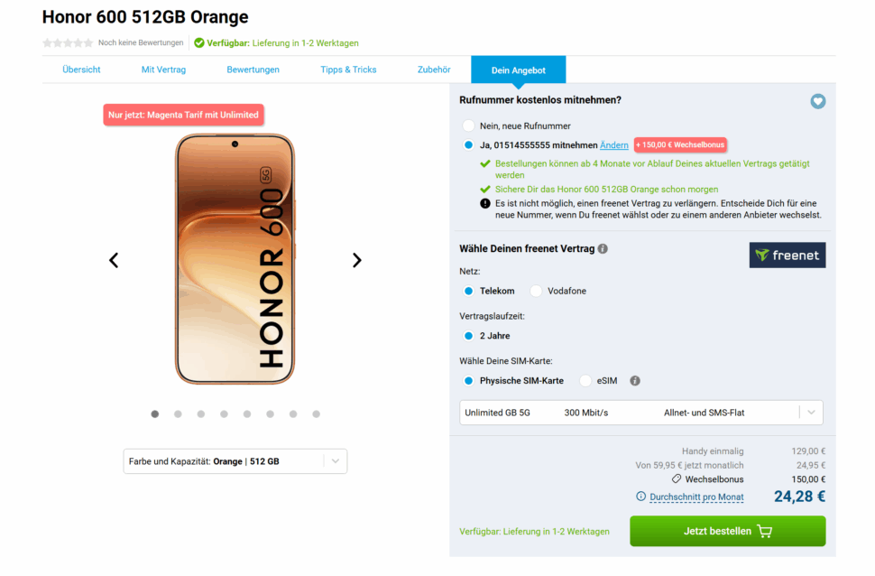 Honor 600 unschlagbar guenstig Honor 600 unschlagbar guenstig