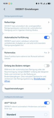 Ecovacs Deebot X12 OmniCyclone Test App Einstellungen 2 Ecovacs Deebot X12 OmniCyclone Test App Einstellungen 2
