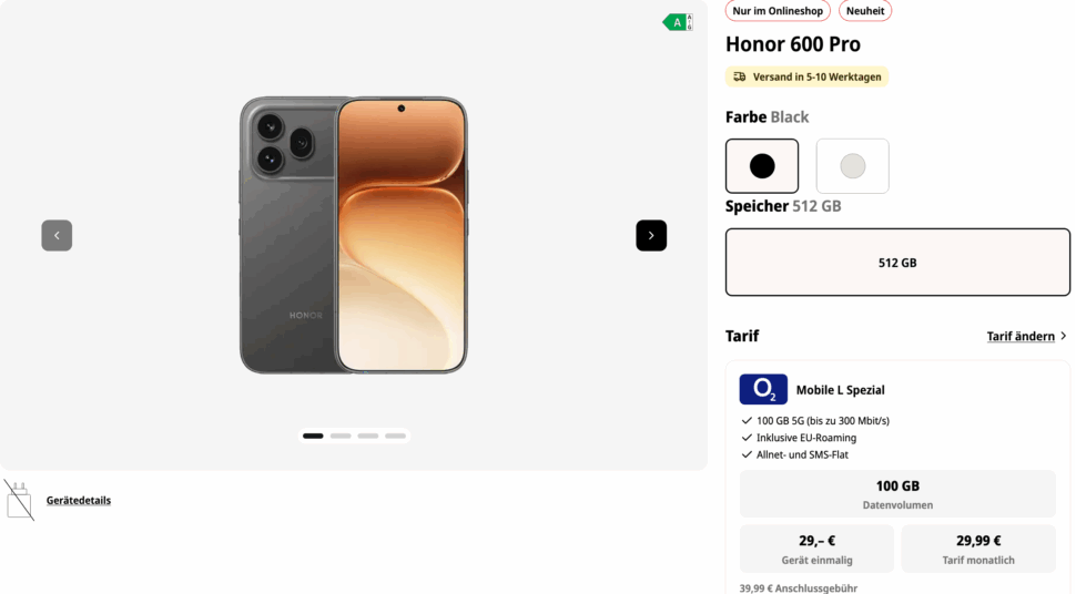 Honor 600 Pro mit O2 Vertrag MediaMarkt Tarifwelt Honor 600 Pro mit O2 Vertrag MediaMarkt Tarifwelt