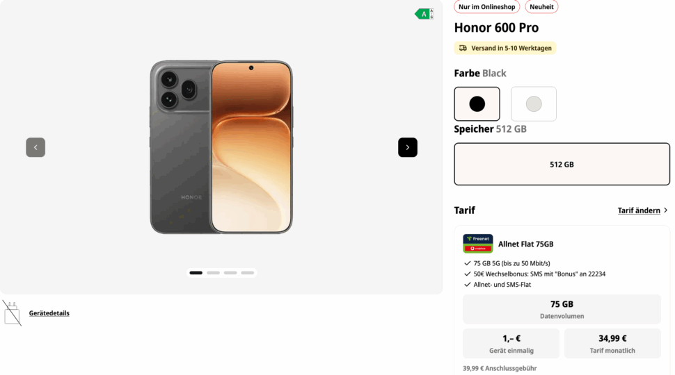 Honor 600 Pro mit Vodafone Vertrag Honor 600 Pro mit Vodafone Vertrag