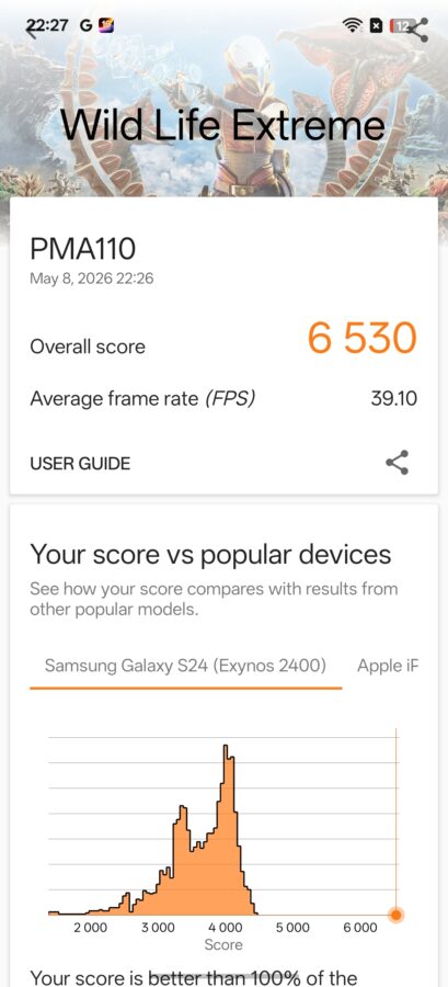 Oppo Find X9 Ultra 3DMark Wild Life Extreme Oppo Find X9 Ultra 3DMark Wild Life Extreme