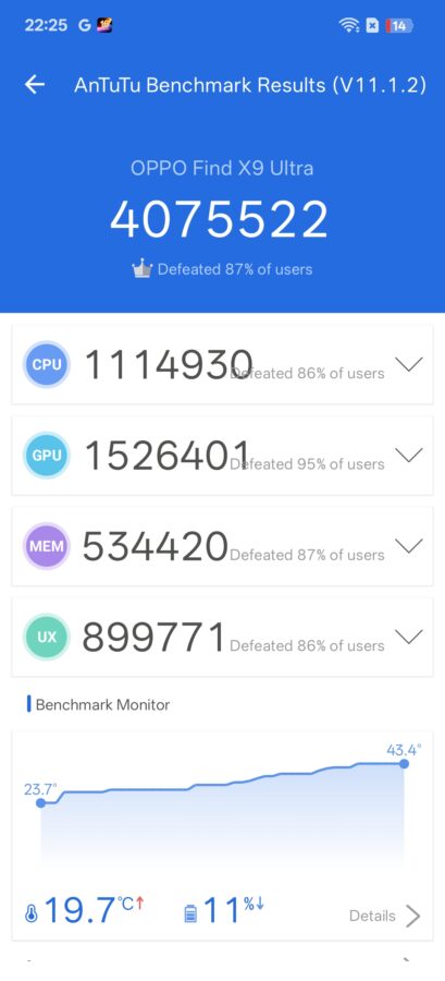Oppo Find X9 Ultra AnTuTu V11 Run 2 Oppo Find X9 Ultra AnTuTu V11 Run 2