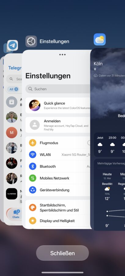 Oppo Find X9 Ultra App Switcher Oppo Find X9 Ultra App Switcher