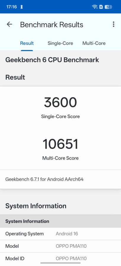 Oppo Find X9 Ultra Geekbench 6 CPU Oppo Find X9 Ultra Geekbench 6 CPU