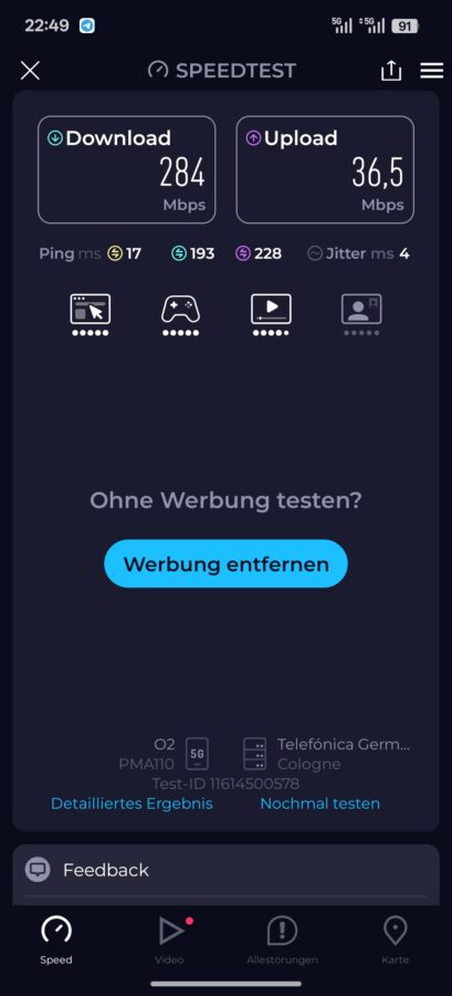 Oppo Find X9 Ultra Speedtest O2 5G Oppo Find X9 Ultra Speedtest O2 5G