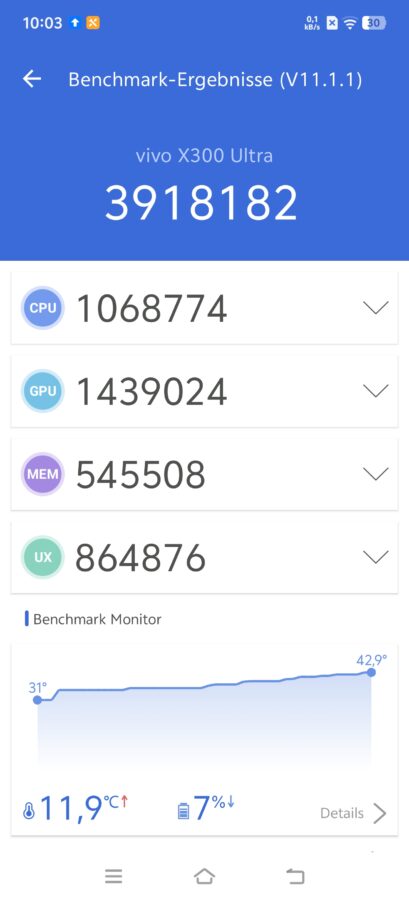 Vivo X300 Ultra Antutu Benchmark 11 Vivo X300 Ultra Antutu Benchmark 11