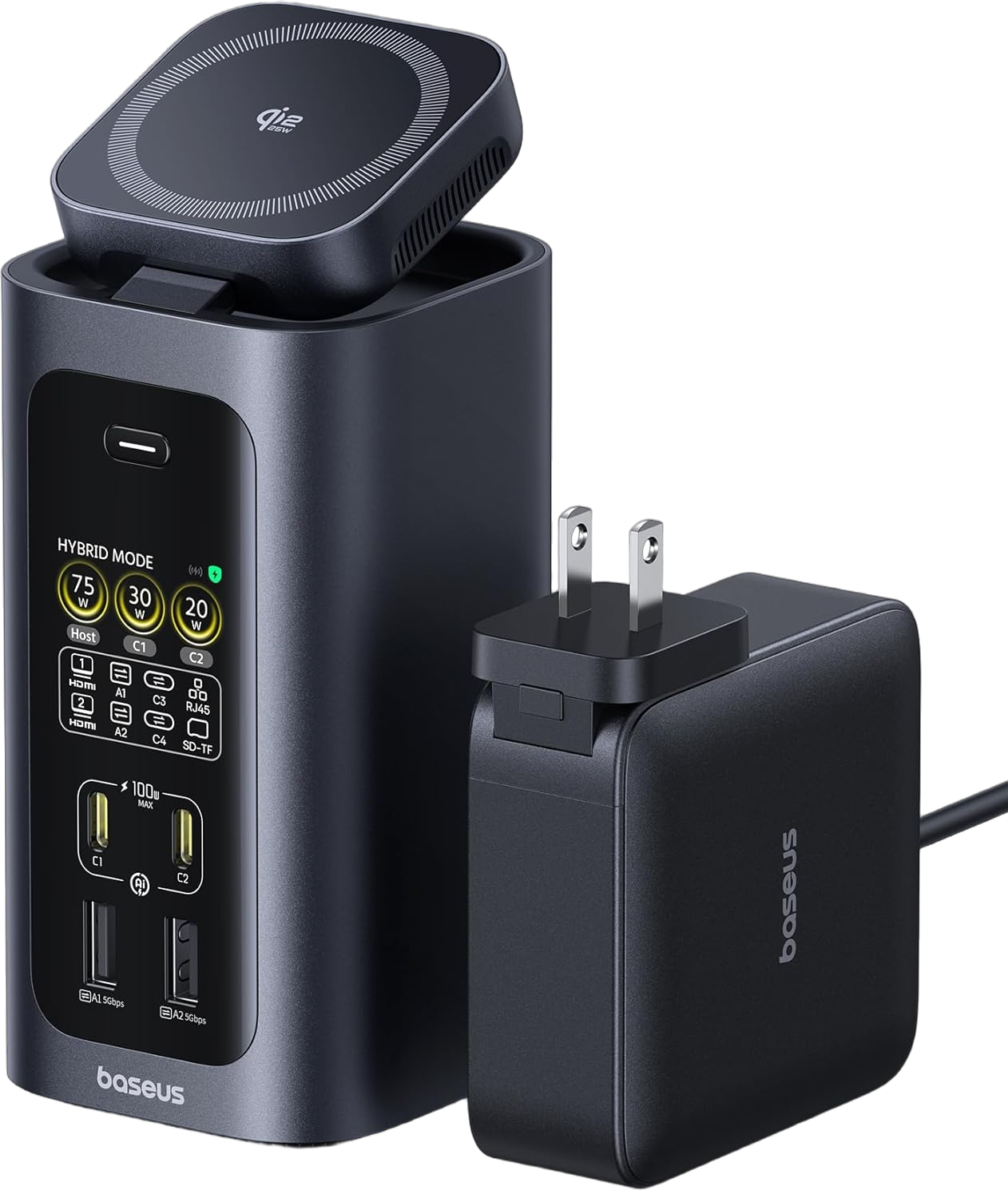 Baseus-Spacemate-RD1-Pro-Test-Dock-mit-Qi2-und-Smart-Display