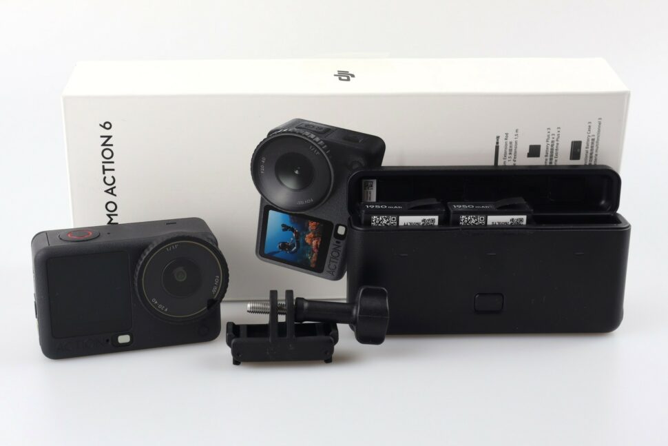 DJI Osmo Action 6 Test Setup mit Akkus Ladecase 1 DJI Osmo Action 6 Test Setup mit Akkus Ladecase 1