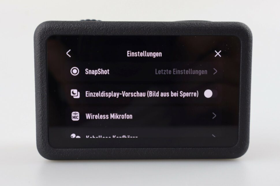 DJI Osmo Action 6 Test UI Einstellungen Menue DJI Osmo Action 6 Test UI Einstellungen Menue