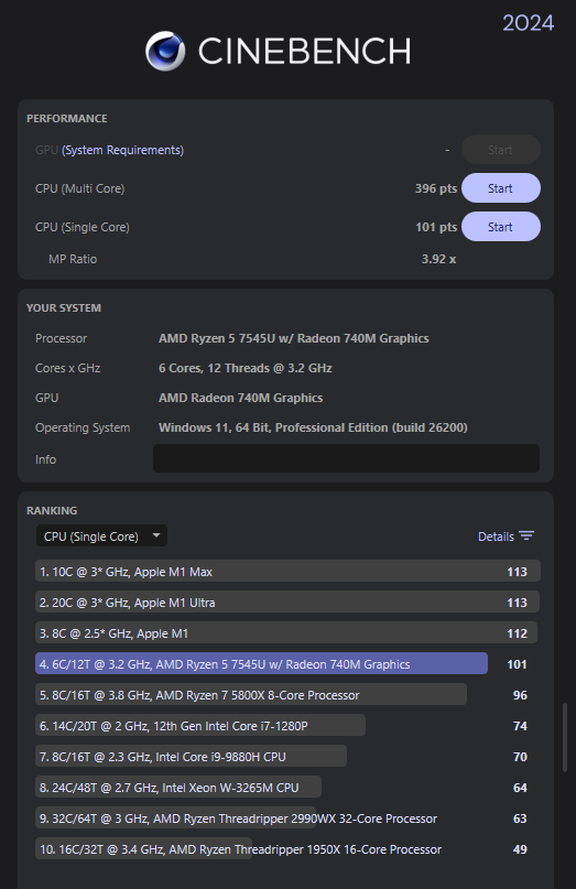 Geekom A7 20226 Cinebench multi Geekom A7 20226 Cinebench multi