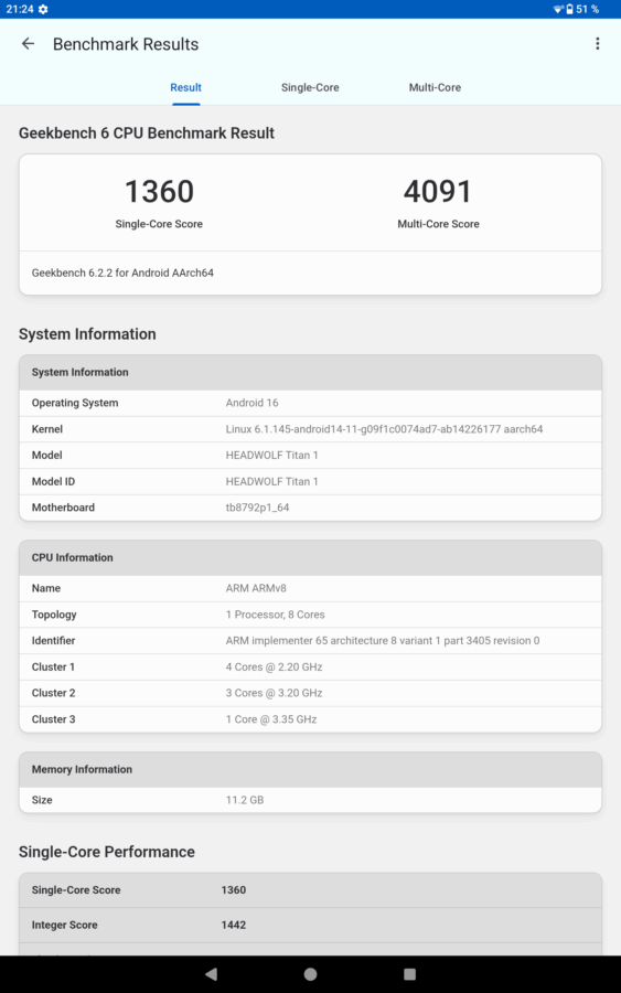 Headwolf fpad 8 geekbench 6 Headwolf fpad 8 geekbench 6