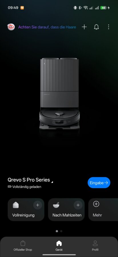 Roborock Qrevo S Pro Test Screenshot App Roborock Qrevo S Pro Test Screenshot App