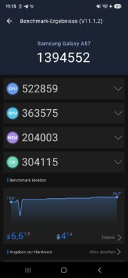 Samsung Galaxy A57 Test Screenshot AnTuTu Benchmark Samsung Galaxy A57 Test Screenshot AnTuTu Benchmark