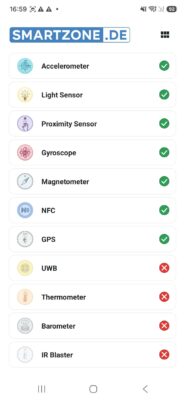 Samsung Galaxy A57 Test Screenshot Sensoren Samsung Galaxy A57 Test Screenshot Sensoren