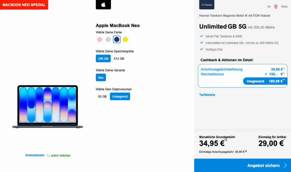 MacBook Neo Spezial Handytick MacBook Neo Spezial Handytick