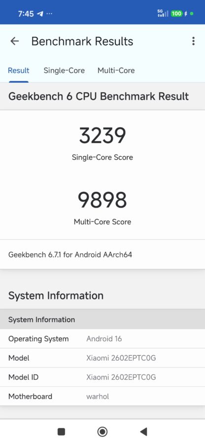 Xiaomi 17T Pro Geekbench 6 Xiaomi 17T Pro Geekbench 6