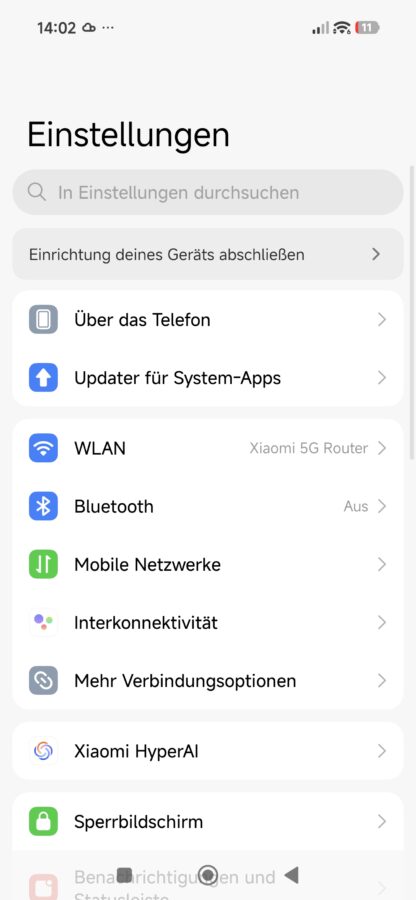 Xiaomi 17T Pro HyperOS 3 Settings Xiaomi 17T Pro HyperOS 3 Settings