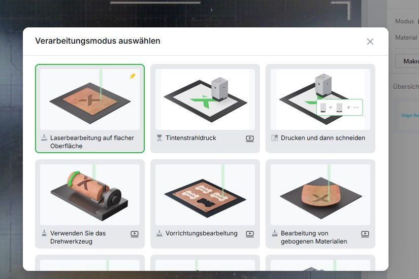 xToolM2 51 Menügestützte Software des xTool M2
