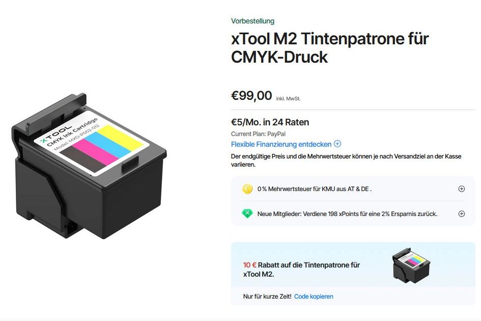 xToolM2 59 Farbpatrone des xTool M2