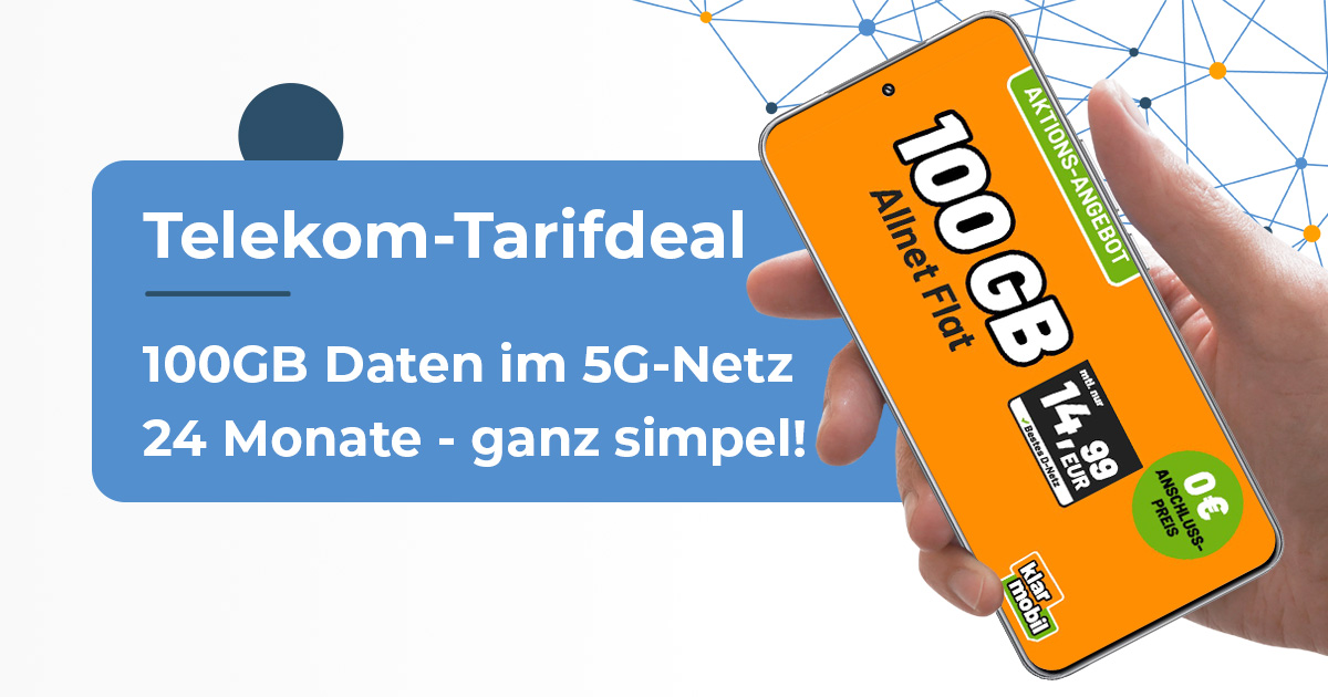 Klarmobil 100GB Telekom Juli 2026 Hero 1 Klarmobil 100GB Telekom Juli 2026 Hero 1