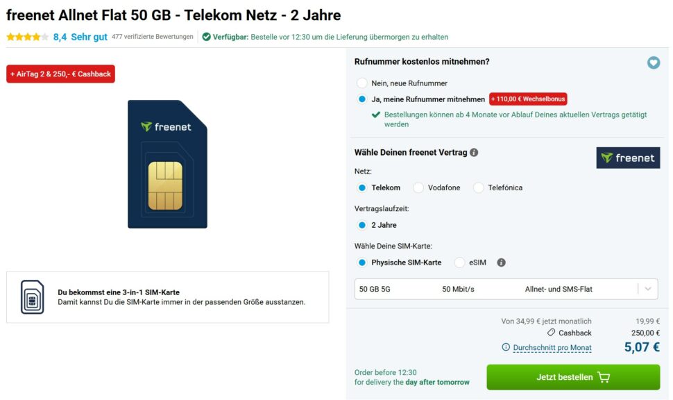 Gomibo AirTag 2 freenet 50GB Telekom Banner Gomibo AirTag 2 freenet 50GB Telekom Banner