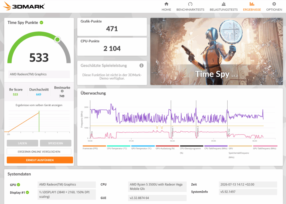 Blackview MP50 3DMark Time Spy Blackview MP50 3DMark Time Spy