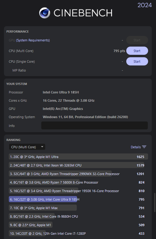 Geekom IT13 Max Cinebench MC Geekom IT13 Max Cinebench MC