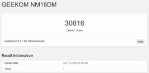 Test Geekom M16 Benchmark 4 Test Geekom M16 Benchmark 4