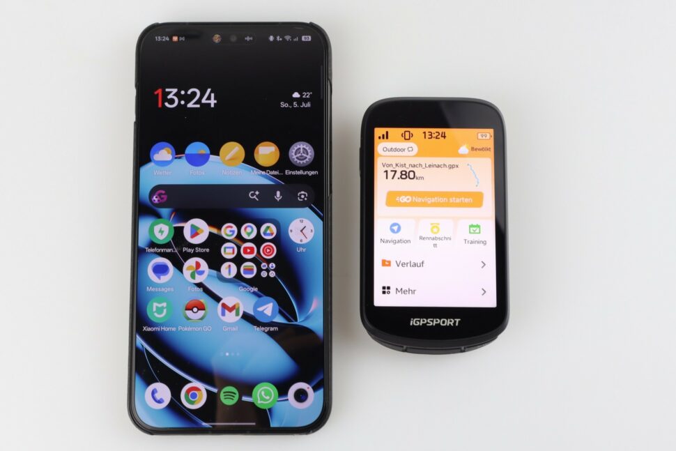 iGPSPORT BSC500 Test Groessenvergleich Smartphone 3 iGPSPORT BSC500 Test Groessenvergleich Smartphone 3