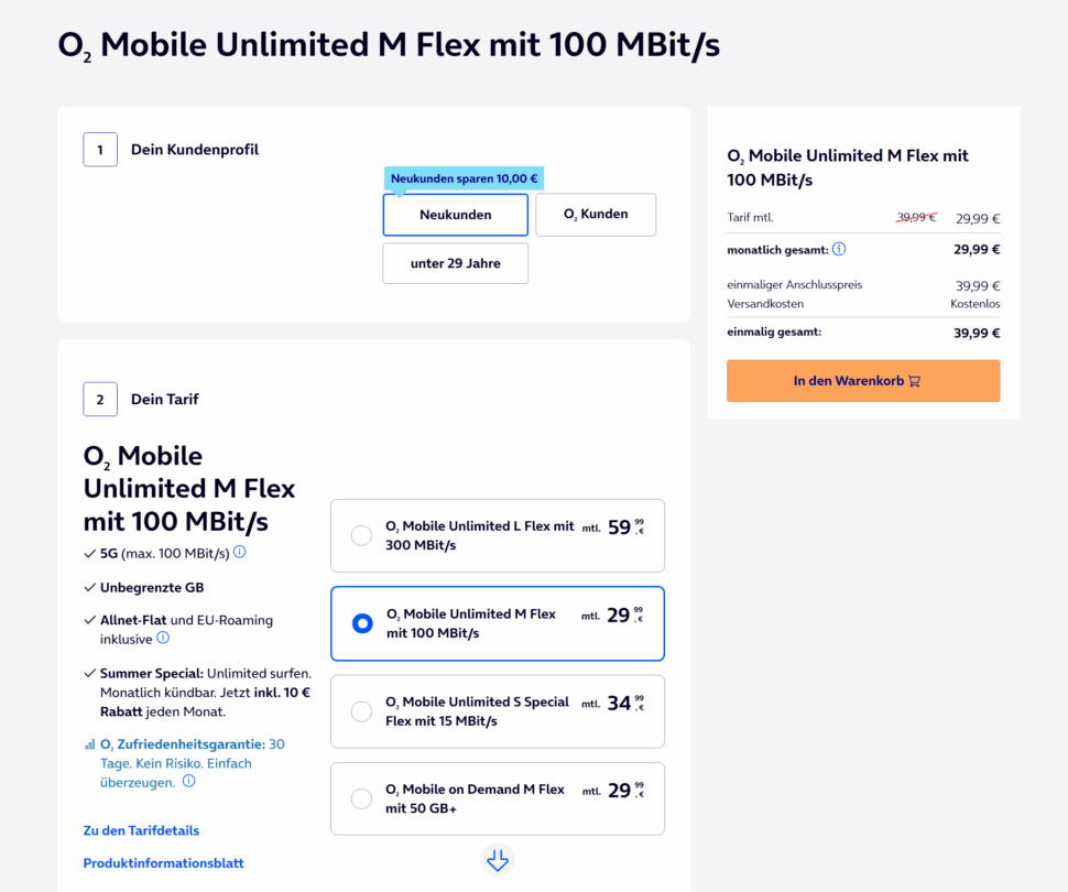 O2 Mobile M Flex Angebot O2 Mobile M Flex Angebot