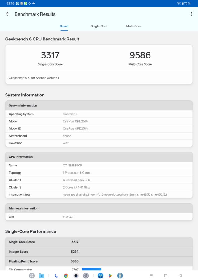 OnePlus Pad 4 Geekbench OnePlus Pad 4 Geekbench