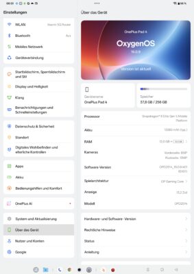 OnePlus Pad 4 System Info OnePlus Pad 4 System Info