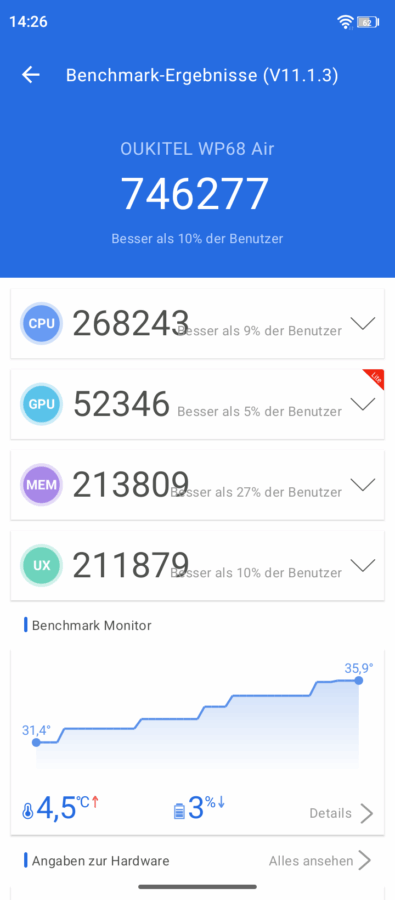 Oukitel WP68 Air Leistung 1 Oukitel WP68 Air Leistung 1