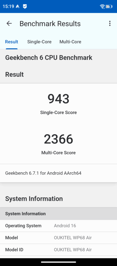 Oukitel WP68 Air Leistung 5 Oukitel WP68 Air Leistung 5