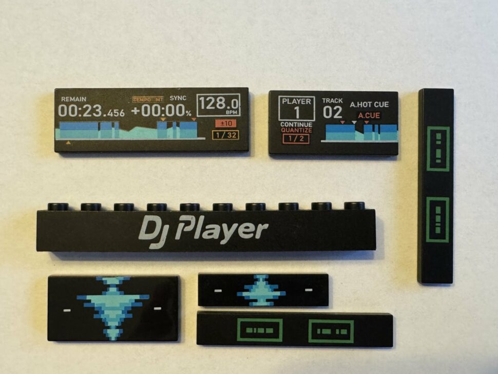 pantasy dj player test bedruckte steine Bedruckte Steine des Pantasy DJ Player mit Display- und Tonspur-Motiven
