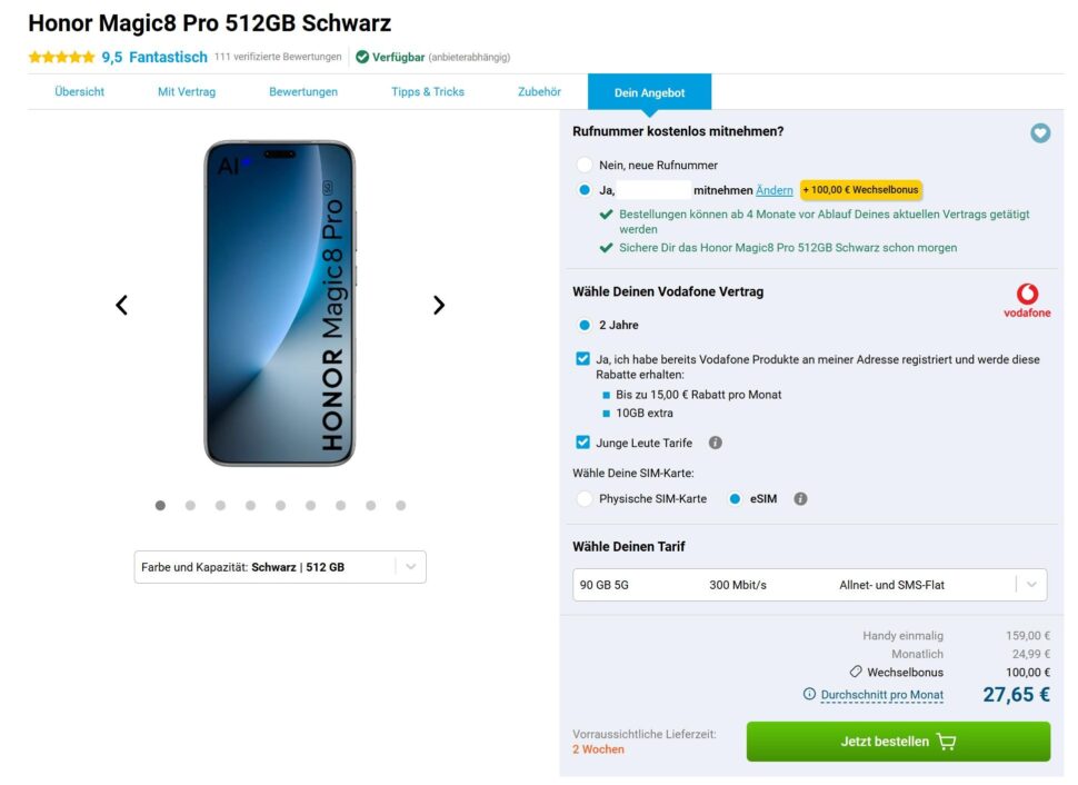 vertragsdeal honor magic 8 pro gomibo juli 2026 vertragsdeal honor magic 8 pro gomibo juli 2026