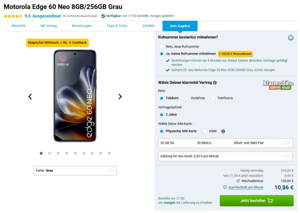 Motorola Edge 60 Neo Tarifdeal Gomibo Juli 2026 Motorola Edge 60 Neo Tarifdeal Gomibo Juli 2026