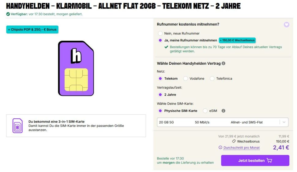Handyhelden 20GB Telekom Chipolo Juli 2026 DEtails 1 Handyhelden 20GB Telekom Chipolo Juli 2026 DEtails 1