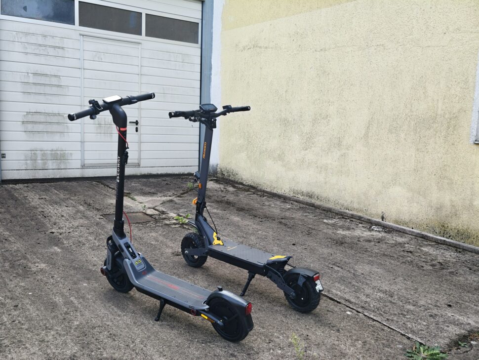ausom l1 abe ninebot e3 pro d nebeneinander von hinten Ausom L1 ABE Ninebot E3 Pro D nebeneinander von hinten