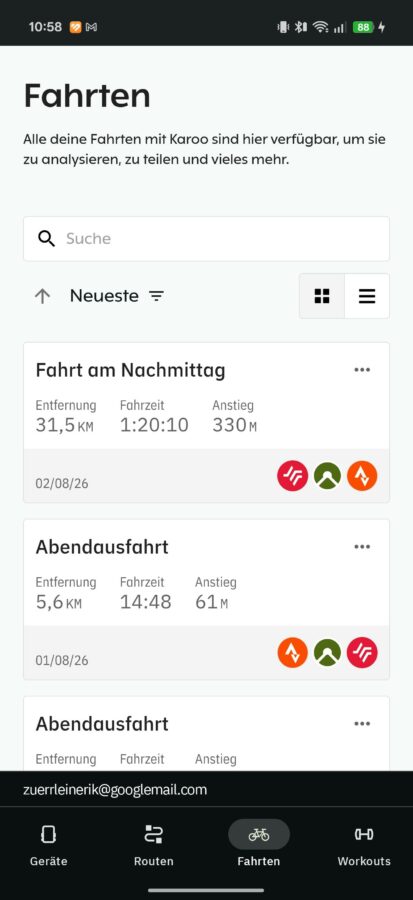 Hammerhead Karoo 3 Test Hammerhead App Fahrt 2 Hammerhead Karoo 3 Test Hammerhead App Fahrt 2