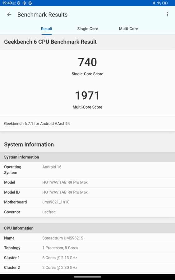 Hotwav Tab R9 Pro Max Leistung 2 Hotwav Tab R9 Pro Max Leistung 2