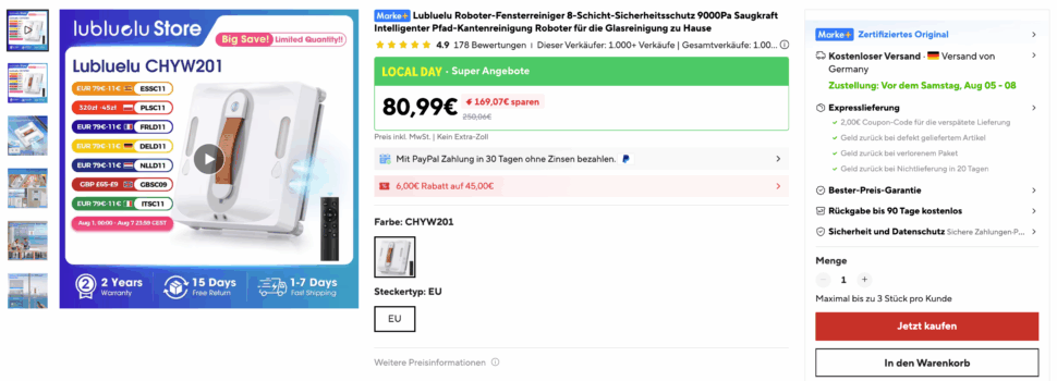 lubluelu chyw201 aliexpress angebot Lubluelu CHYW201 Angebot bei AliExpress