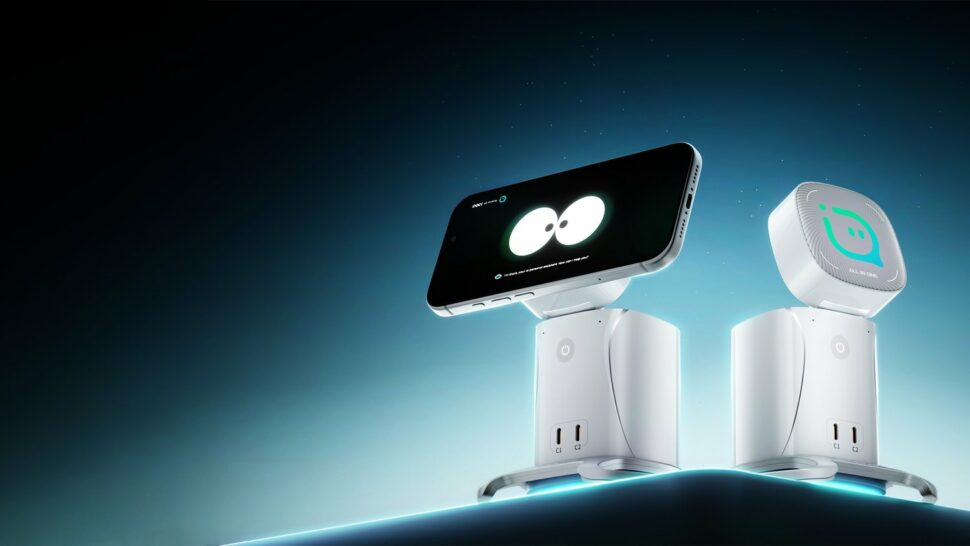 pisen idock ladestation Pisen iDock mit aufgesetztem Smartphone und die Basis mit zwei USB-C-Anschlüssen