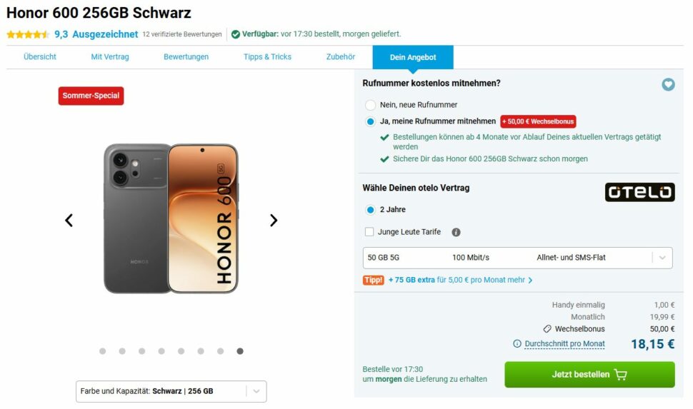Honor 600 Vertragsdeal Gomibo Otelo August 2026 Honor 600 Vertragsdeal Gomibo Otelo August 2026